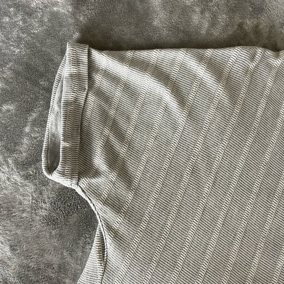 Crop Top Grey & White Stripes Caution to the Wind - Picture 7 of 7